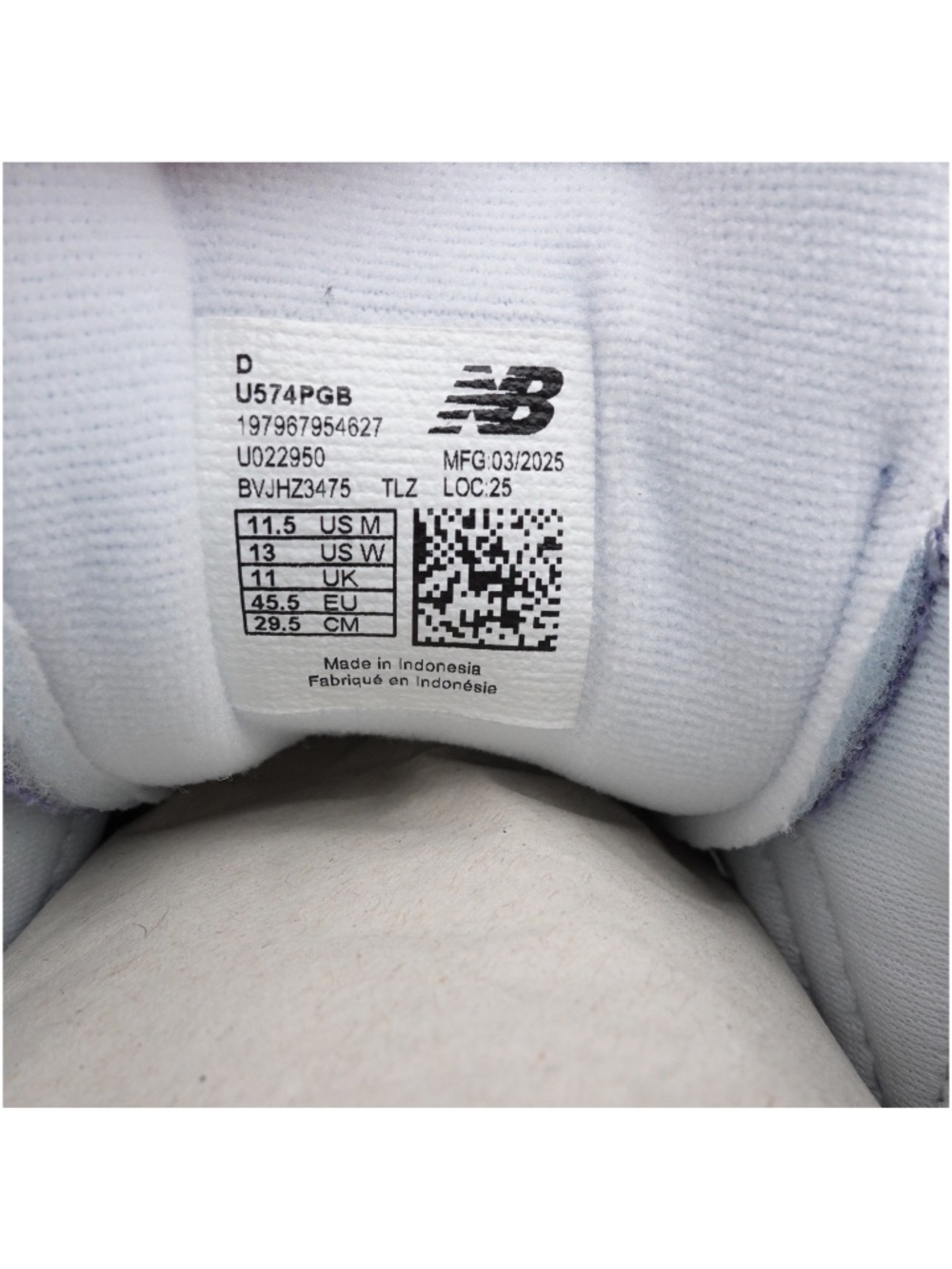 NEW Men's New Balance 574 Sneakers U574PGB Pearl Grey/NB White - Picture 6 of 12